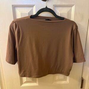 Naked Wardrobe Brown Crop Top